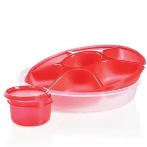 Tupperware Serving Center Orange/Red NEW